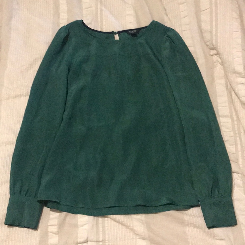 J crew Green Blouse
